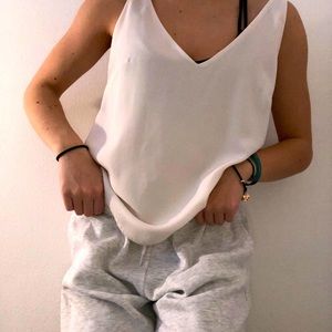 Silky white tank top